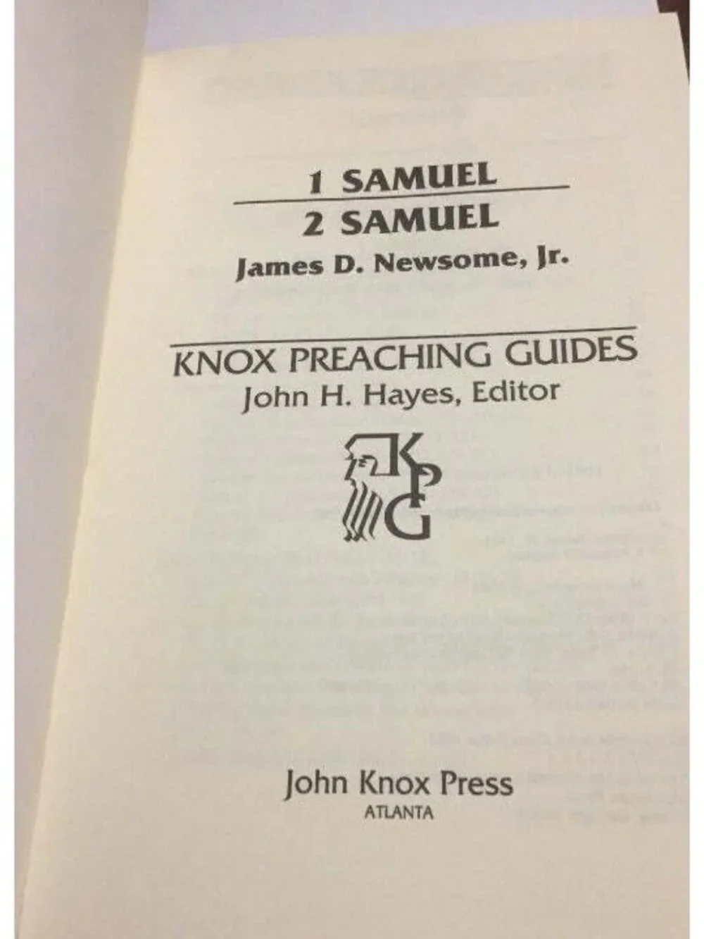 Knox Preaching Guide, James D Newsome Jr samuel knox